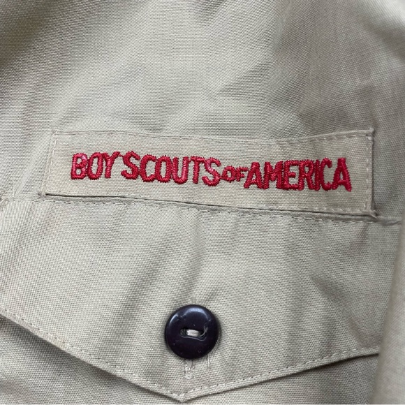 Vintage Boy Scouts Of America Mens XL Official Shirt BSA Khaki Made In USA - Picture 3 of 8